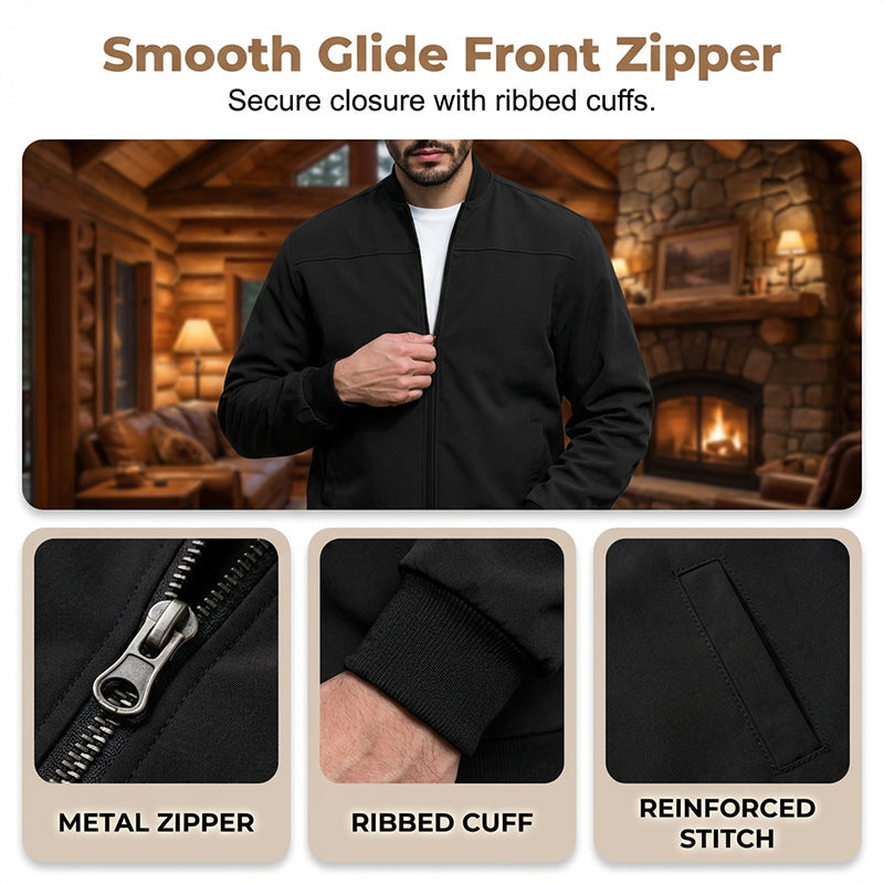 🧥Men's Classic Bomber Jacket with Zip Front