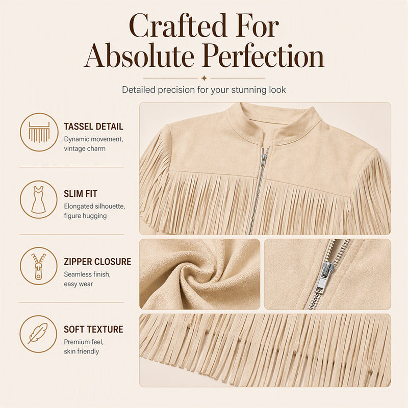 ⌛Limited-Time Offer-Women‘s Western Faux Suede Fringe Dress