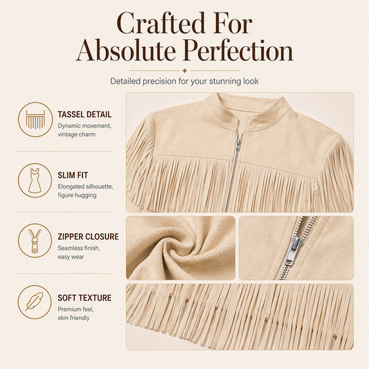 ⌛Limited-Time Offer-Women‘s Western Faux Suede Fringe Dress