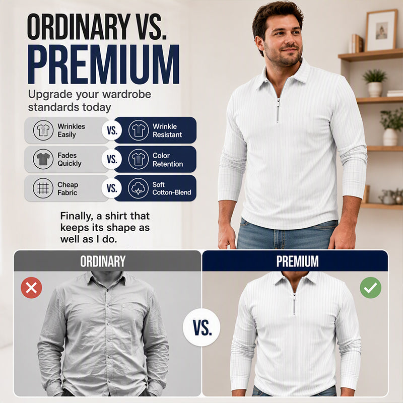 🍁New Fall Collection-Men's Casual Quarter-Zip Striped Shirt