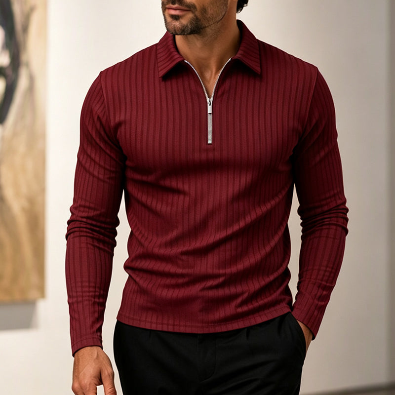 🍁New Fall Collection-Men's Casual Quarter-Zip Striped Shirt