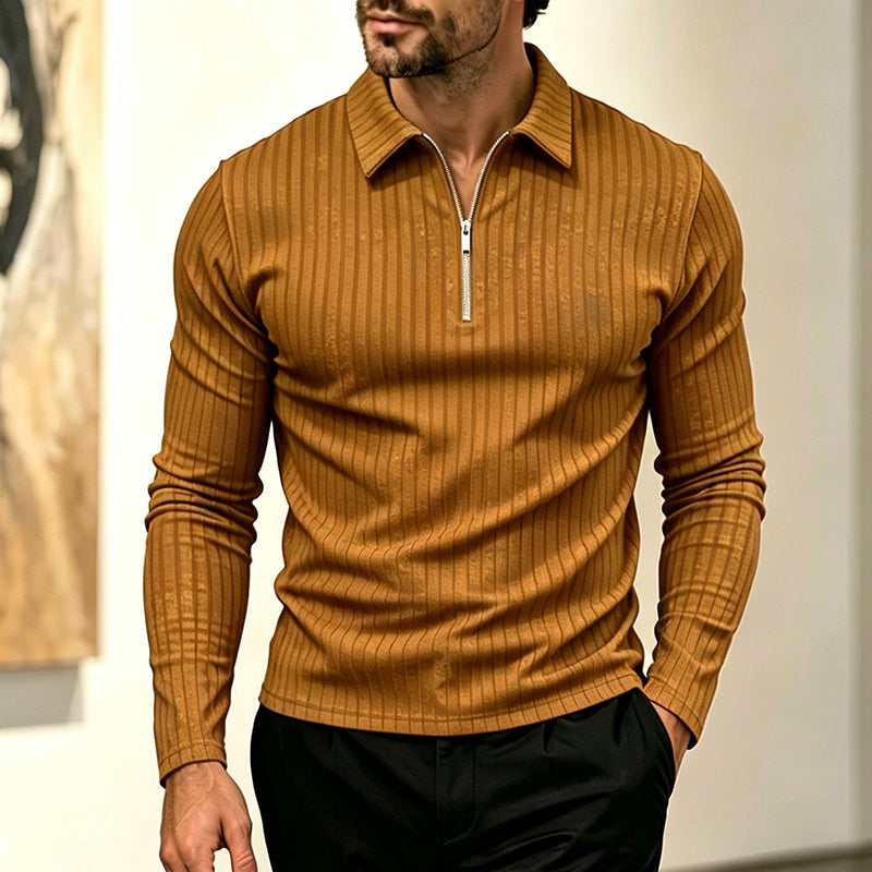 🍁New Fall Collection-Men's Casual Quarter-Zip Striped Shirt