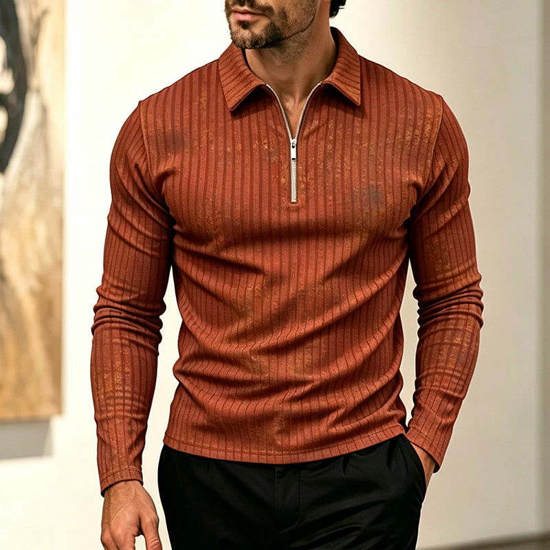 🍁New Fall Collection-Men's Casual Quarter-Zip Striped Shirt