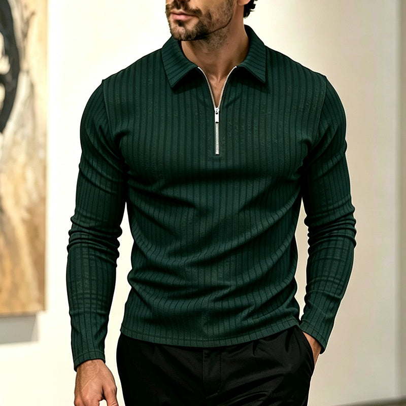 🍁New Fall Collection-Men's Casual Quarter-Zip Striped Shirt