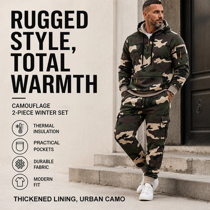 Men's Camouflage Warm Hoodie & Pants Set