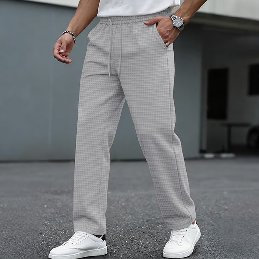 Men's Waffle Knit Drawstring Casual Pants