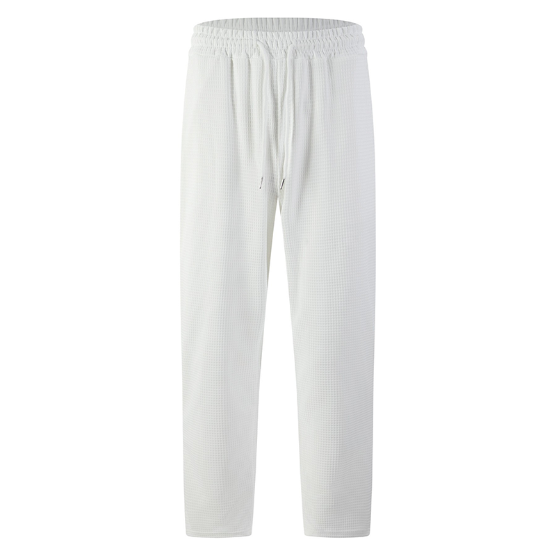 Men's Waffle Knit Drawstring Casual Pants