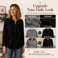 Women's Waffle Knit Long Sleeve Henley Top