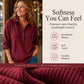 Women's Waffle Knit Long Sleeve Henley Top