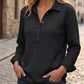 Women's Waffle Knit Long Sleeve Henley Top