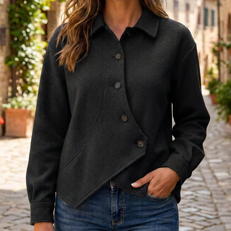 Women's Irregular Diagonal Button-Down Jacket