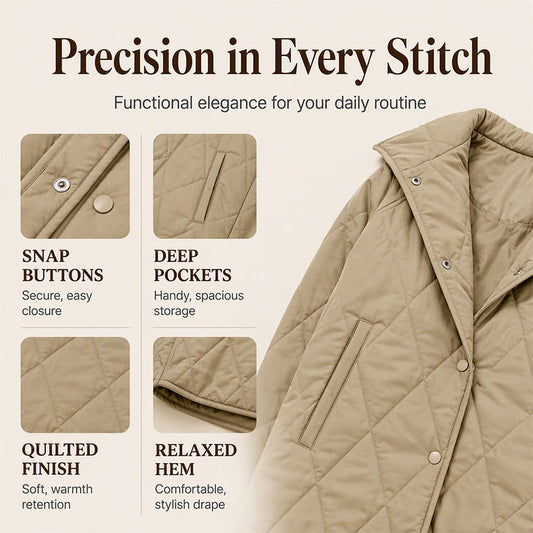 ❄️ Cold-Weather Comfort | Women's Diamond-Quilted Hooded Winter Coat
