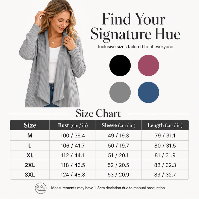 ⏳LAST DAY SALE ONLY ￡16.99!!🧶Women's Casual Draped Open Front Cardigan – Cosy, Flattering & Effortlessly Chic