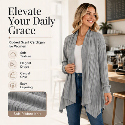 ⏳LAST DAY SALE ONLY ￡16.99!!🧶Women's Casual Draped Open Front Cardigan – Cosy, Flattering & Effortlessly Chic