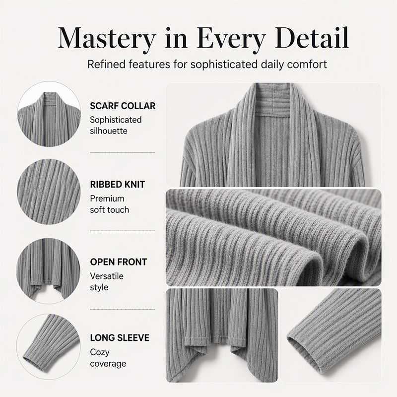 ⏳LAST DAY SALE ONLY ￡16.99!!🧶Women's Casual Draped Open Front Cardigan – Cosy, Flattering & Effortlessly Chic