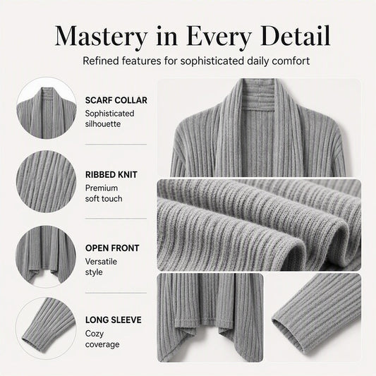⏳LAST DAY SALE ONLY ￡16.99!!🧶Women's Casual Draped Open Front Cardigan – Cosy, Flattering & Effortlessly Chic