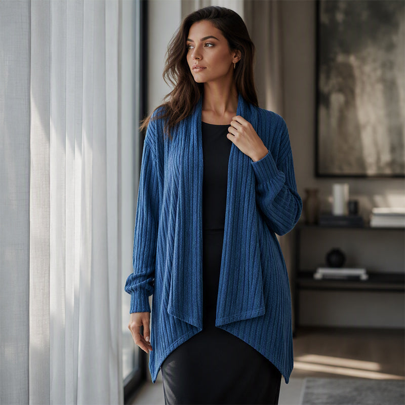 ⏳LAST DAY SALE ONLY ￡16.99!!🧶Women's Casual Draped Open Front Cardigan – Cosy, Flattering & Effortlessly Chic