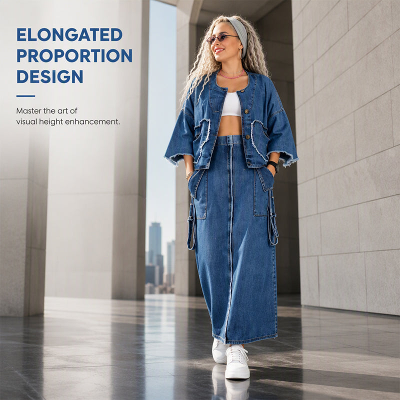 Slimming Denim Maxi Dress