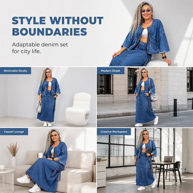 Slimming Denim Maxi Dress