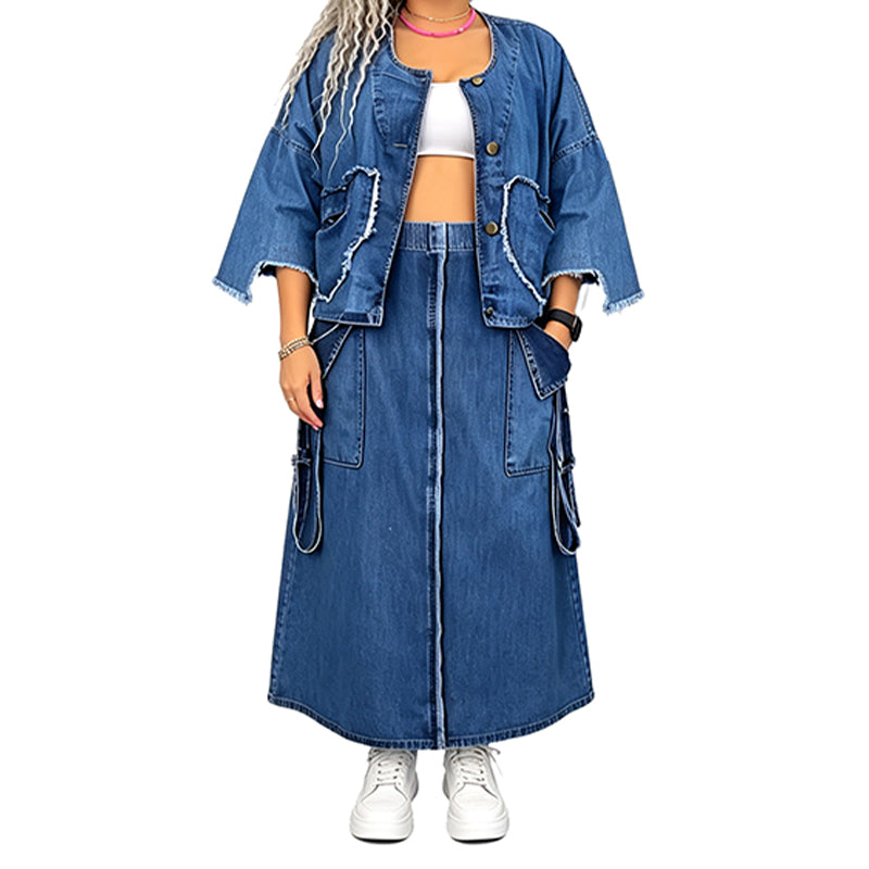 Slimming Denim Maxi Dress