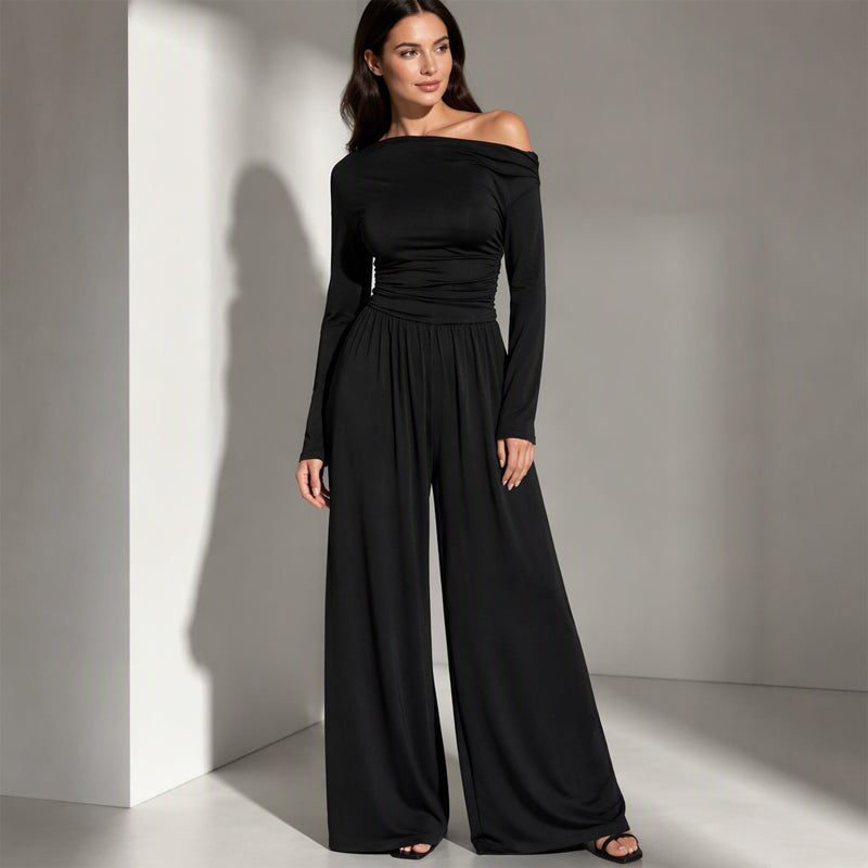 Women's Off-Shoulder Wide-Leg Jumpsuit