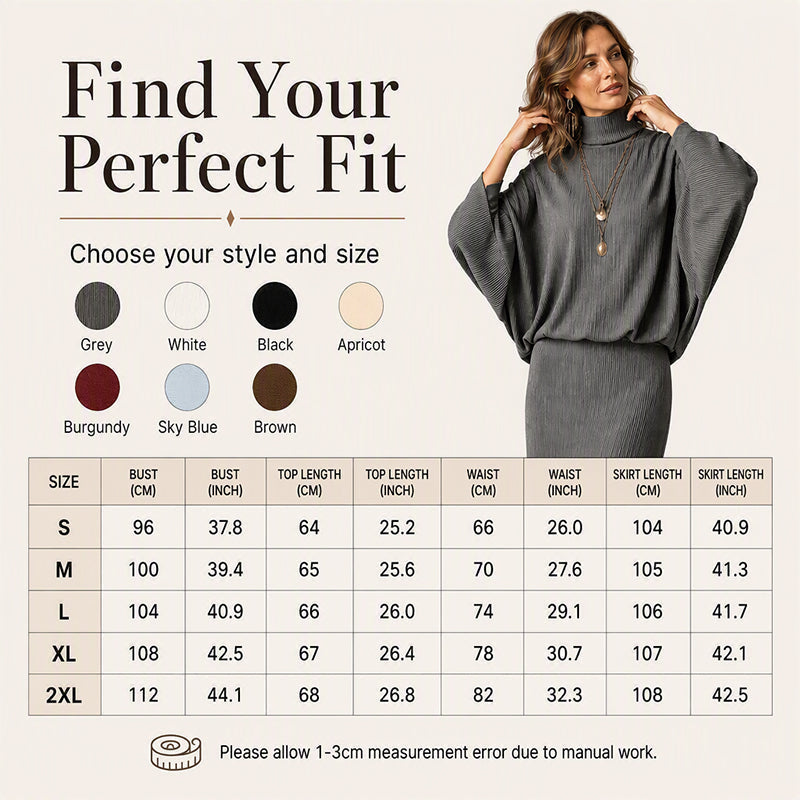 ✨ One Set, More Ways to Wear | Women's Batwing Top & Maxi Skirt 2-Piece Set