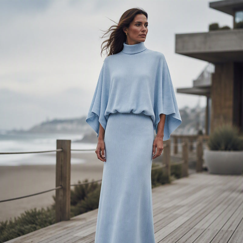 ✨ One Set, More Ways to Wear | Women's Batwing Top & Maxi Skirt 2-Piece Set