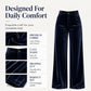 Women's Velvet High-Waist Wide-Leg Pants