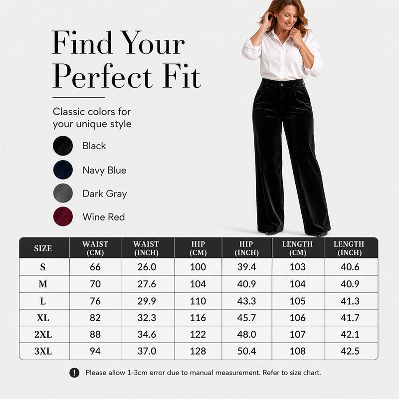 Women's Velvet High-Waist Wide-Leg Pants