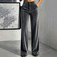 Women's Velvet High-Waist Wide-Leg Pants
