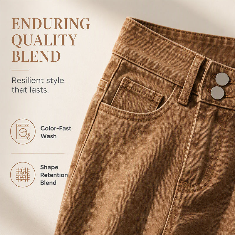 Women's High-Waisted Wide-Leg Casual Jeans