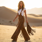 Retro Western Suede Fringe Overalls