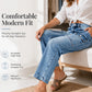 Women's High-Waisted Stretch Straight Leg Jeans