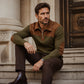 Men's Quarter Zip Corduroy Knit Sweater