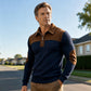 Men's Quarter Zip Corduroy Knit Sweater