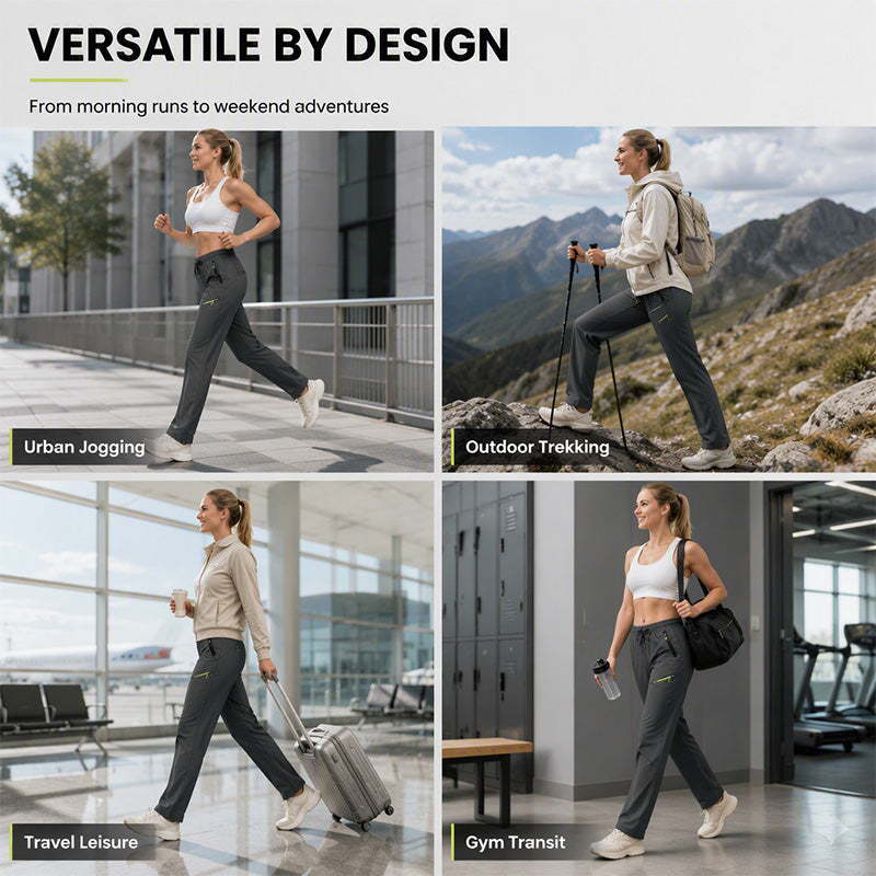 Women's Casual Athletic Pants with Zipper Pockets