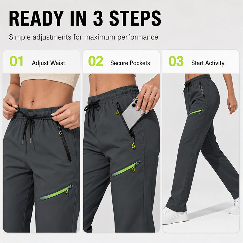 Women's Casual Athletic Pants with Zipper Pockets