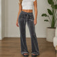 Women's Velvet Drawstring Flare Pants
