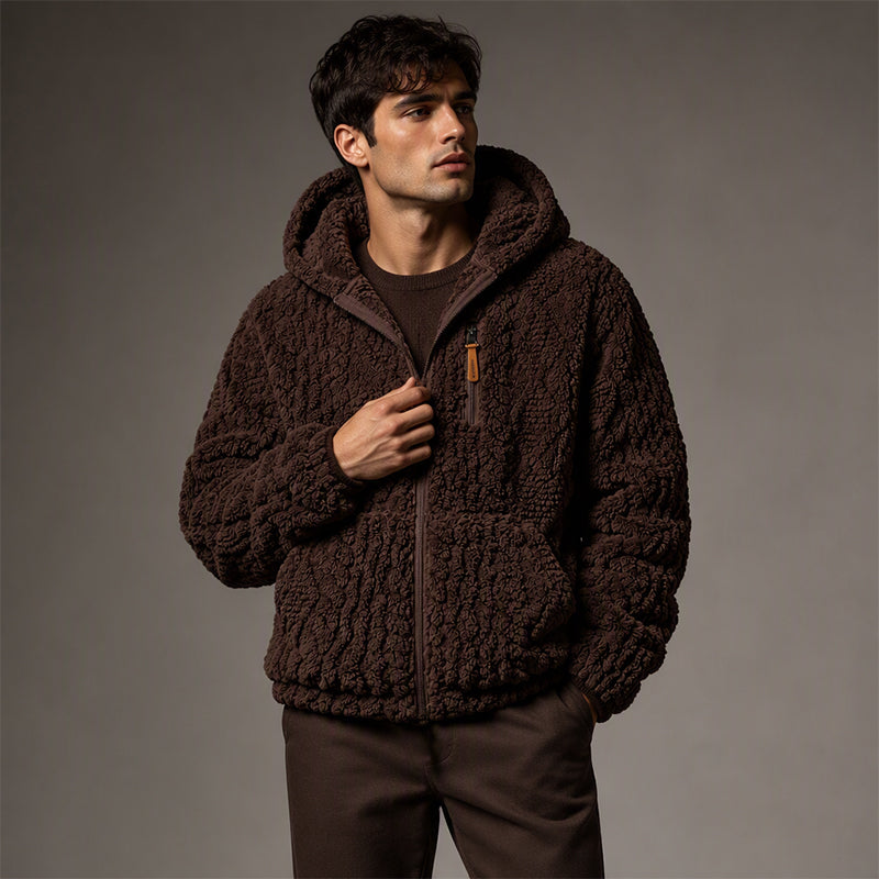 Men's Hooded Fleece Zipper Jacket