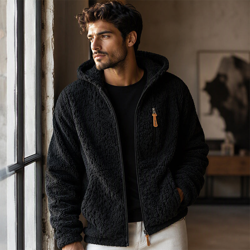 Men's Hooded Fleece Zipper Jacket