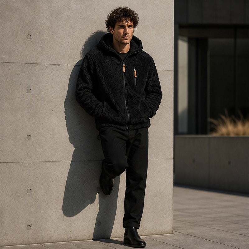 Men's Hooded Fleece Zipper Jacket