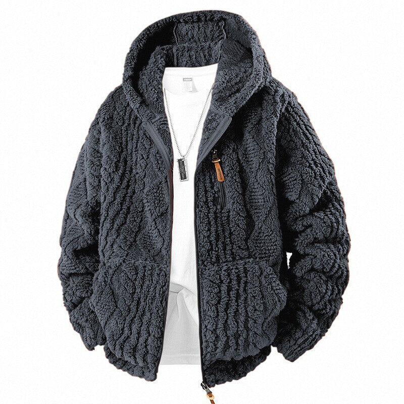 Men's Hooded Fleece Zipper Jacket