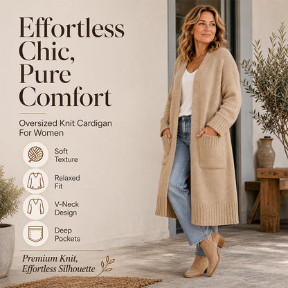 Women's Open Front Long Knit Cardigan