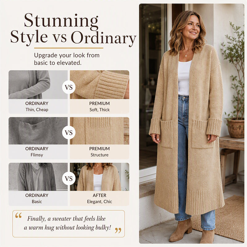 Women's Open Front Long Knit Cardigan