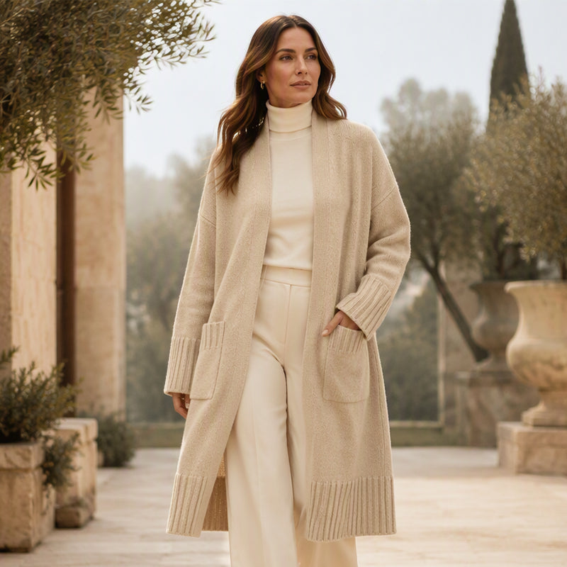 Women's Open Front Long Knit Cardigan