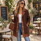 Women's Lapel Plush Patchwork Jacket