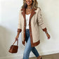 Women's Lapel Plush Patchwork Jacket