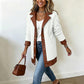 Women's Lapel Plush Patchwork Jacket