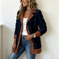 Women's Lapel Plush Patchwork Jacket