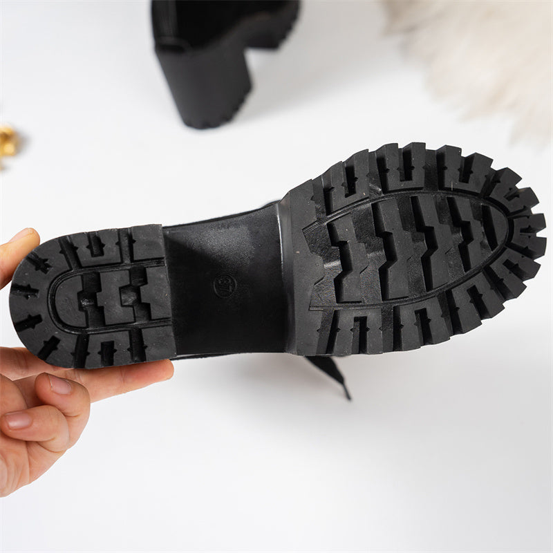 ⌛Limited-Time Offer-Women's Chunky Heel Lace Ankle Booties